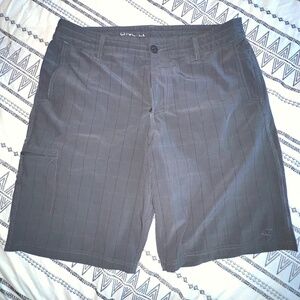 O’Neill Men’s Gray Plaid Quick-dry Stretch Hybrid Shorts - Size 34 – 11” Inseam